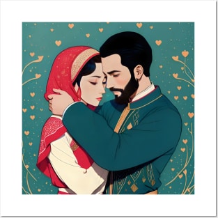 arab couple on wedding night Posters and Art